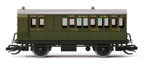 [Osobn vozy] → [Ostatn - ostrovn] → TT4053: osobn vz tmav zelen se svtle edou stechou „Third Class Brake Coach“