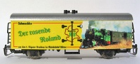 [Nkladn vozy] → [Kryt] → [2-os chladic, pivn a reklamn] → TB-1065: lut se stbrnou stechou ″Der rasende Roland″ (Rgen Bierwagen)