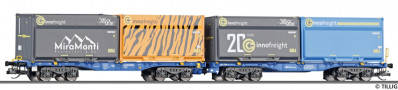 [N�kladn� vozy] &rarr;&nbsp;[N�zkost�nn�]&nbsp;&rarr;&nbsp;[dvojit� jednotky InnoWaggon 2x40&prime;]&nbsp;&rarr;&nbsp;15080: dvojit� n�kladn� v�z InnoWaggon 2x40&prime; s n�kladem �ty� kontejner� „WoodTainer“
