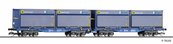 [N�kladn� vozy] &rarr;&nbsp;[N�zkost�nn�]&nbsp;&rarr;&nbsp;[dvojit� jednotky InnoWaggon 2x40&prime;]&nbsp;&rarr;&nbsp;15085: dvojit� n�kladn� v�z InnoWaggon 2x40&prime; s n�kladem �ty� kontejner� „WoodTainer XXL“