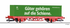 [Program &bdquo;Start&ldquo;] &rarr;&nbsp;[N�kladn� vozy]&nbsp;&rarr;&nbsp;17487: plo�inov� v�z �erven� s n�kladem 1x 40&prime; kontejneru „G�ter geh�ren auf die Schine“